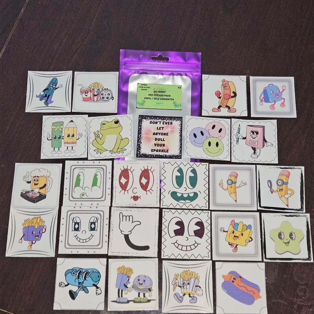 25 Count Mixed Vinyl Sticker Pack - Picture 3 of 3